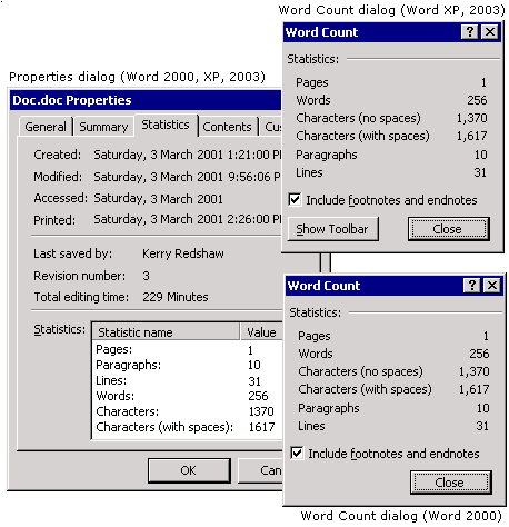 microsoft word word count highlight